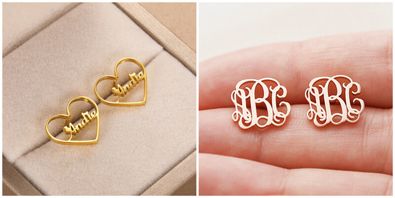 personalized block letters initial earrings wholesale in china custom name jewelry supplier mtg wholesale name studs earrings ltd